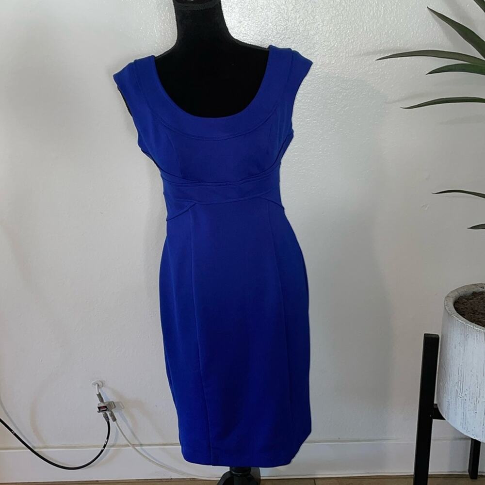 Maggy London Classic Midi Dress Bold Blue, Flattering Fit